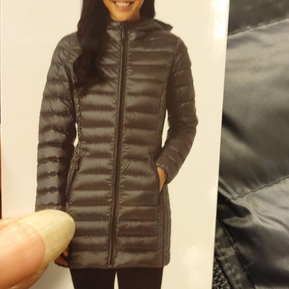 Aventure Womens Lightweight Down Fixed Hood Jacket gray rosin - Picture 4 of 6